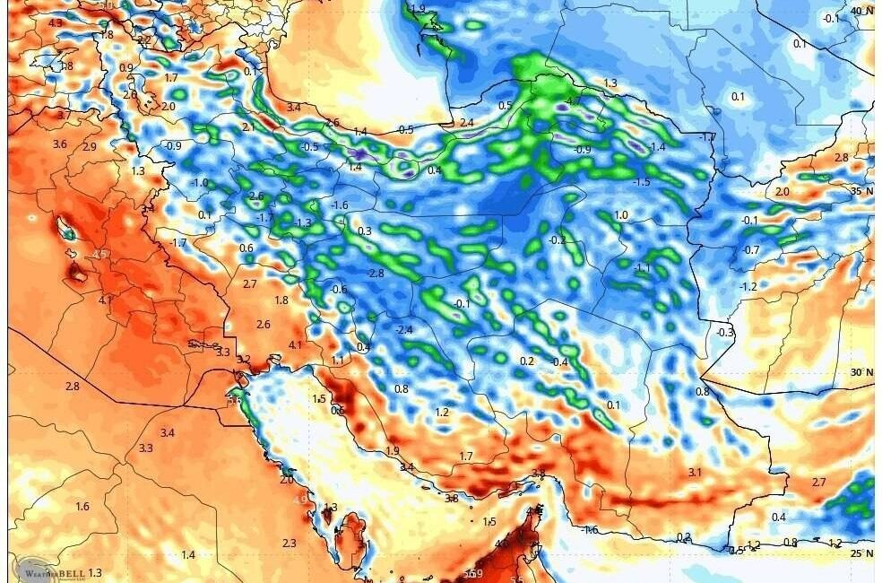 هشدار رگبار بارش‌های موسمی و تابستانه در ۴ استان تا روز سه‌شنبه